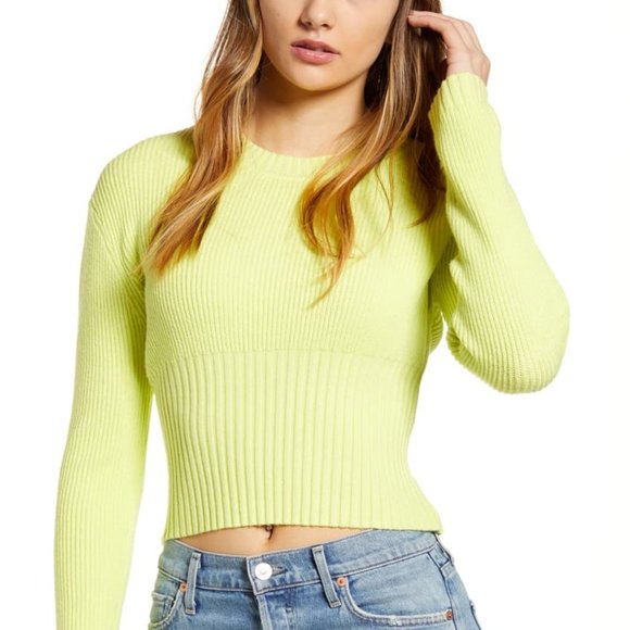 Nordstrom Sweaters - 4SI3NNA Ribbed Crop Crewneck Sweater